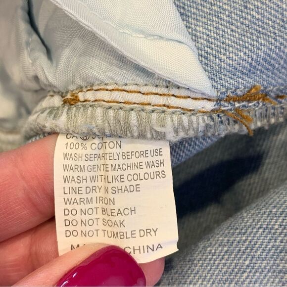 Princess Polly Distressed High Rise Rolled Cuff Jeans Size 8 - Picture 6 of 8